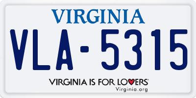 VA license plate VLA5315