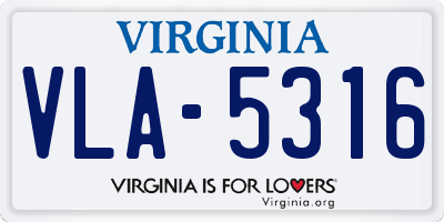 VA license plate VLA5316