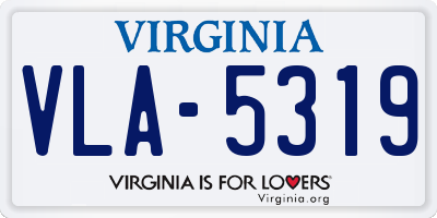 VA license plate VLA5319