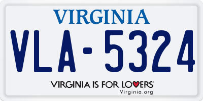 VA license plate VLA5324