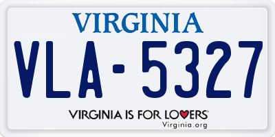 VA license plate VLA5327