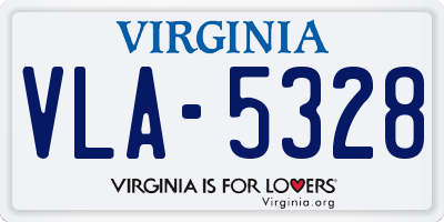 VA license plate VLA5328