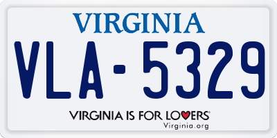 VA license plate VLA5329