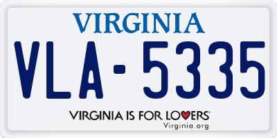 VA license plate VLA5335