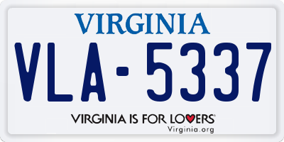 VA license plate VLA5337
