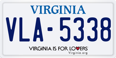 VA license plate VLA5338