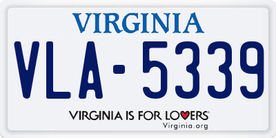 VA license plate VLA5339