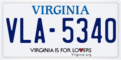 VA license plate VLA5340