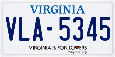 VA license plate VLA5345