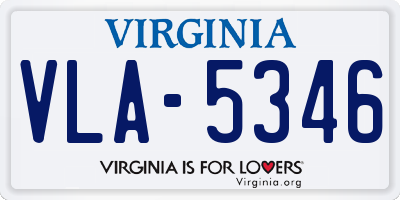 VA license plate VLA5346