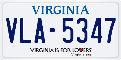 VA license plate VLA5347