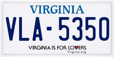 VA license plate VLA5350