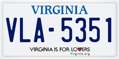 VA license plate VLA5351