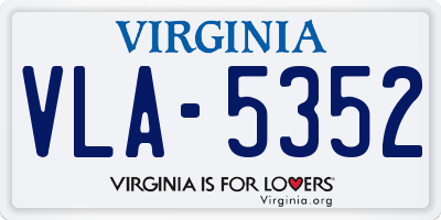VA license plate VLA5352