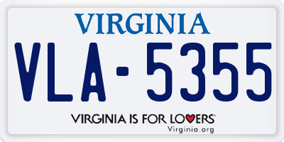 VA license plate VLA5355