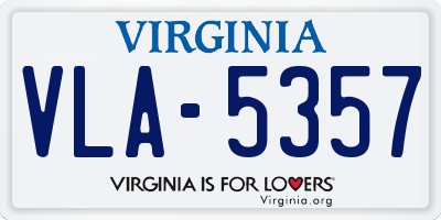 VA license plate VLA5357