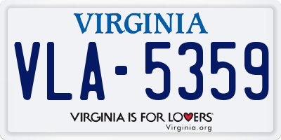 VA license plate VLA5359