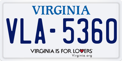 VA license plate VLA5360