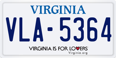 VA license plate VLA5364
