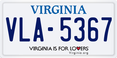 VA license plate VLA5367