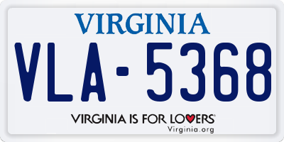 VA license plate VLA5368
