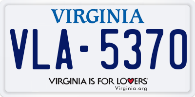 VA license plate VLA5370