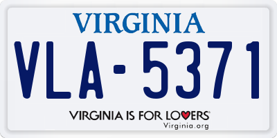 VA license plate VLA5371