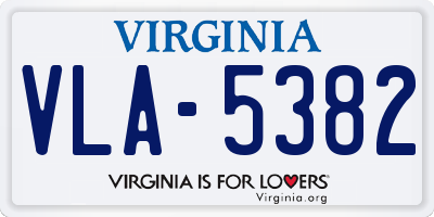 VA license plate VLA5382