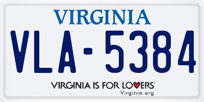 VA license plate VLA5384