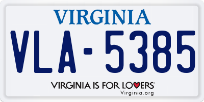 VA license plate VLA5385