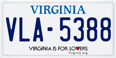 VA license plate VLA5388