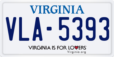 VA license plate VLA5393