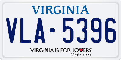 VA license plate VLA5396