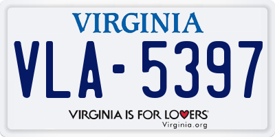 VA license plate VLA5397