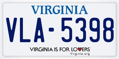 VA license plate VLA5398