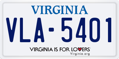 VA license plate VLA5401