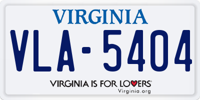 VA license plate VLA5404