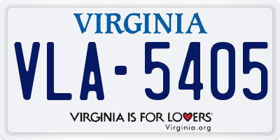 VA license plate VLA5405