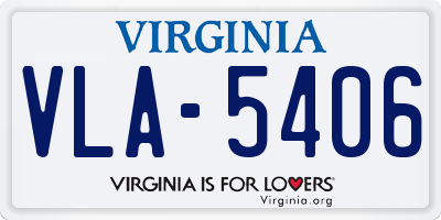 VA license plate VLA5406