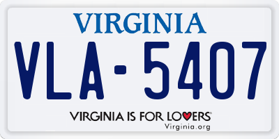 VA license plate VLA5407