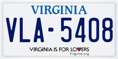 VA license plate VLA5408