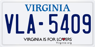 VA license plate VLA5409
