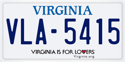 VA license plate VLA5415