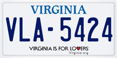 VA license plate VLA5424