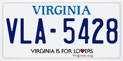 VA license plate VLA5428