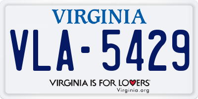 VA license plate VLA5429