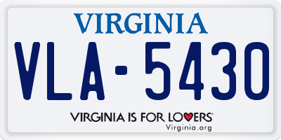 VA license plate VLA5430