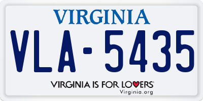 VA license plate VLA5435