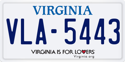 VA license plate VLA5443