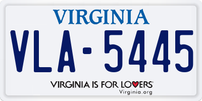 VA license plate VLA5445